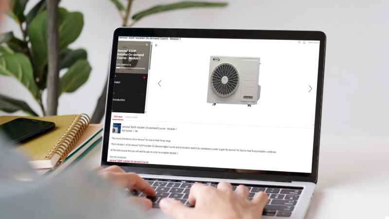New Aerona³ ASHP Installer on-demand training course  