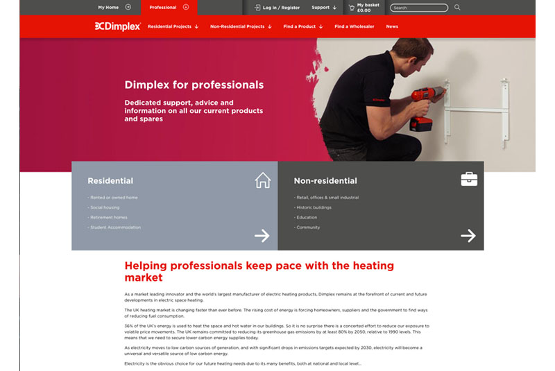 Dimplex launches new website