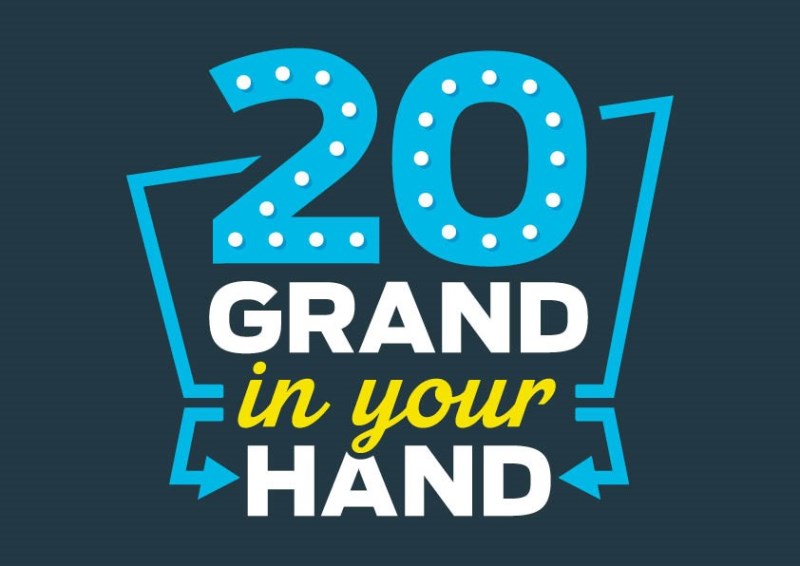 20 Grand in your Hand is back from JG Speedfit 