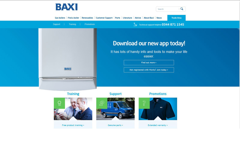 Baxi’s online trade area gets a new look