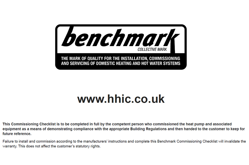 Heat Pump Benchmark commissioning checklist refreshed