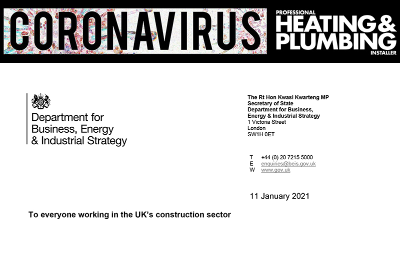 Letter to the construction sector from the Business Secretary