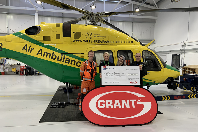 Grant UK donates £10,000 to Wiltshire Air Ambulance